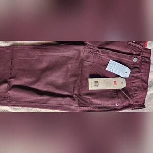 Levi's Men's Deep Burgundy Straight Fit Denim Jeans